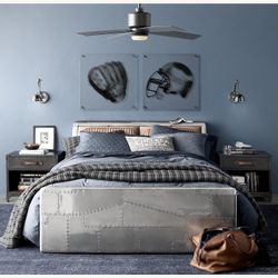 Restoration Hardware Queen Size Aluminum Aviator Bed Authentic *MINT*