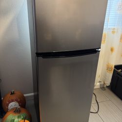 Galanz Mini Refrigerator with Freezer, Stainless Steel