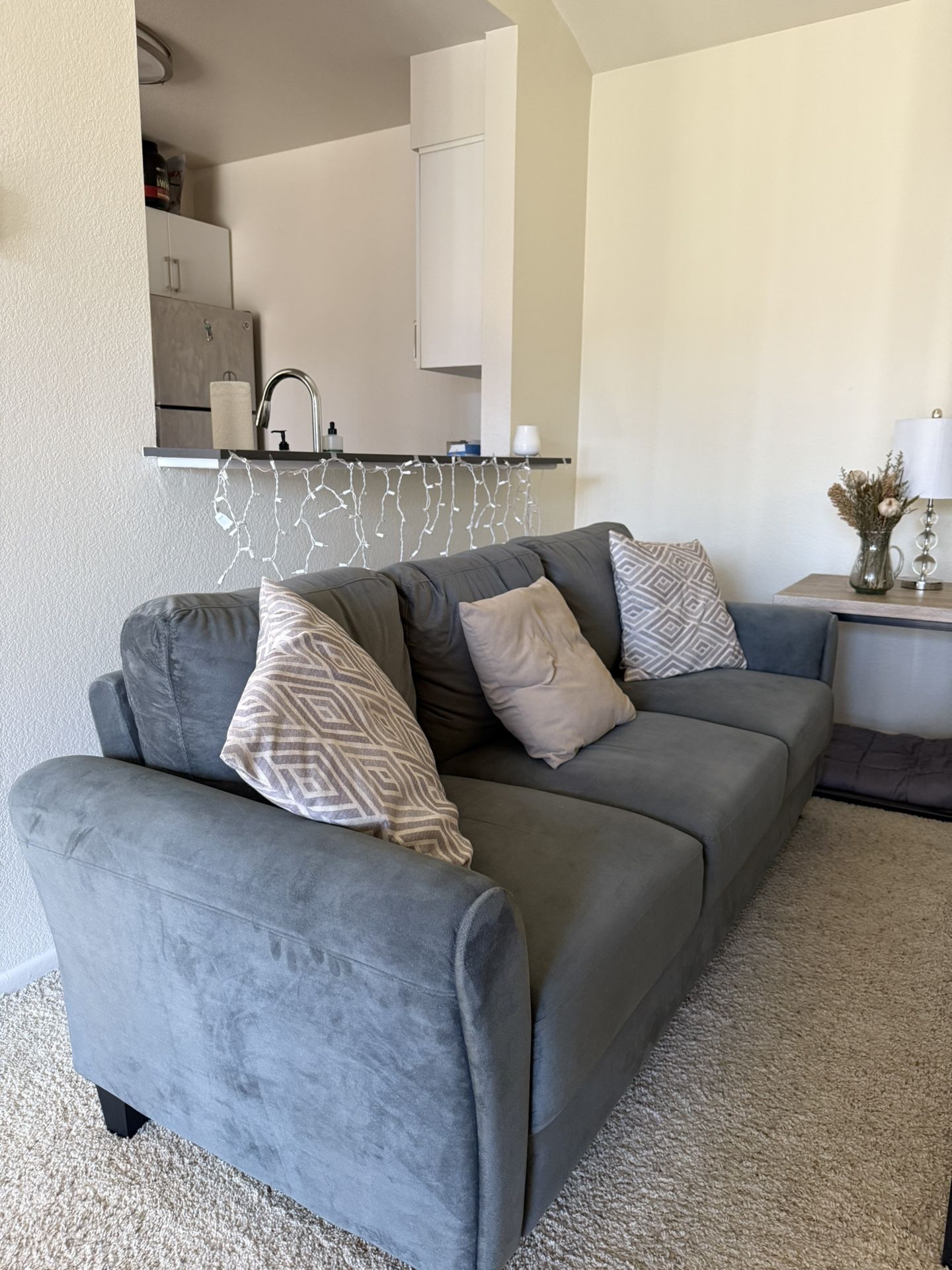 Slate Blue Couch And Chair Set