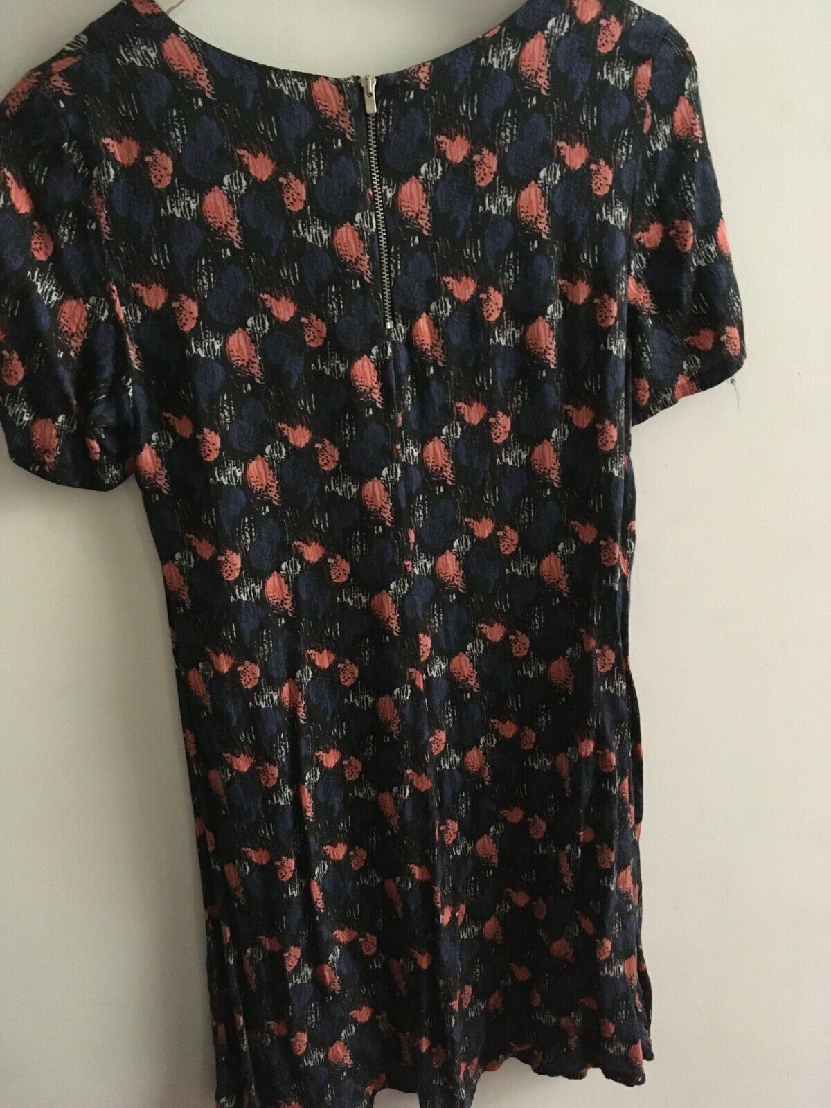 Dress 34 with blue and pink patterns