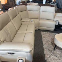 Real Leather And Beautiful Power Reclining Sectional Couch Set Extra Discount Code RSG 
🔥🔥 Mention OfferUp for this Special Price!!