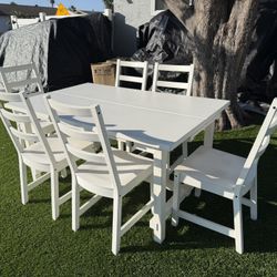 White Ikea Nordviken Dining Table With 6 Chairs