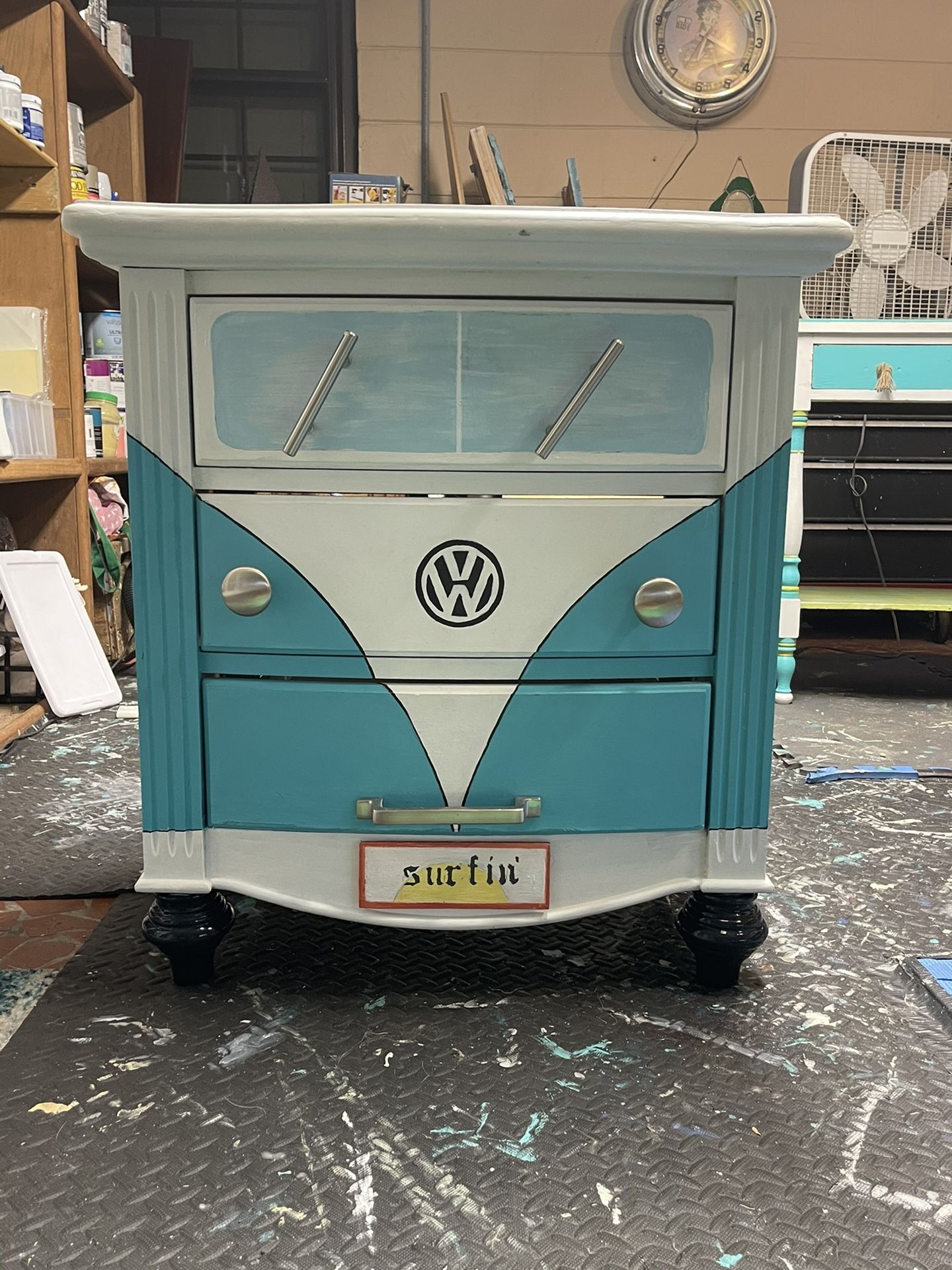 VW Bus Nightstand Side Table