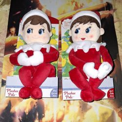 THE ELF ON THE SHELF PLUSHEE 17 INCH TALL BOY OR GIRL PLUSH TOY...NEW...ADULT OWNED AND KEPT IN A SMOKE FREE HOME...$20.00 FOR BOTH...