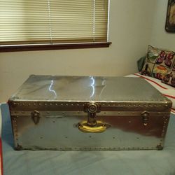 1940's Polished Aluminum Steamer Trunk