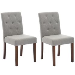 Brand New Garvee Tufted Upholstered Dining Chairs Set of 2 Gray