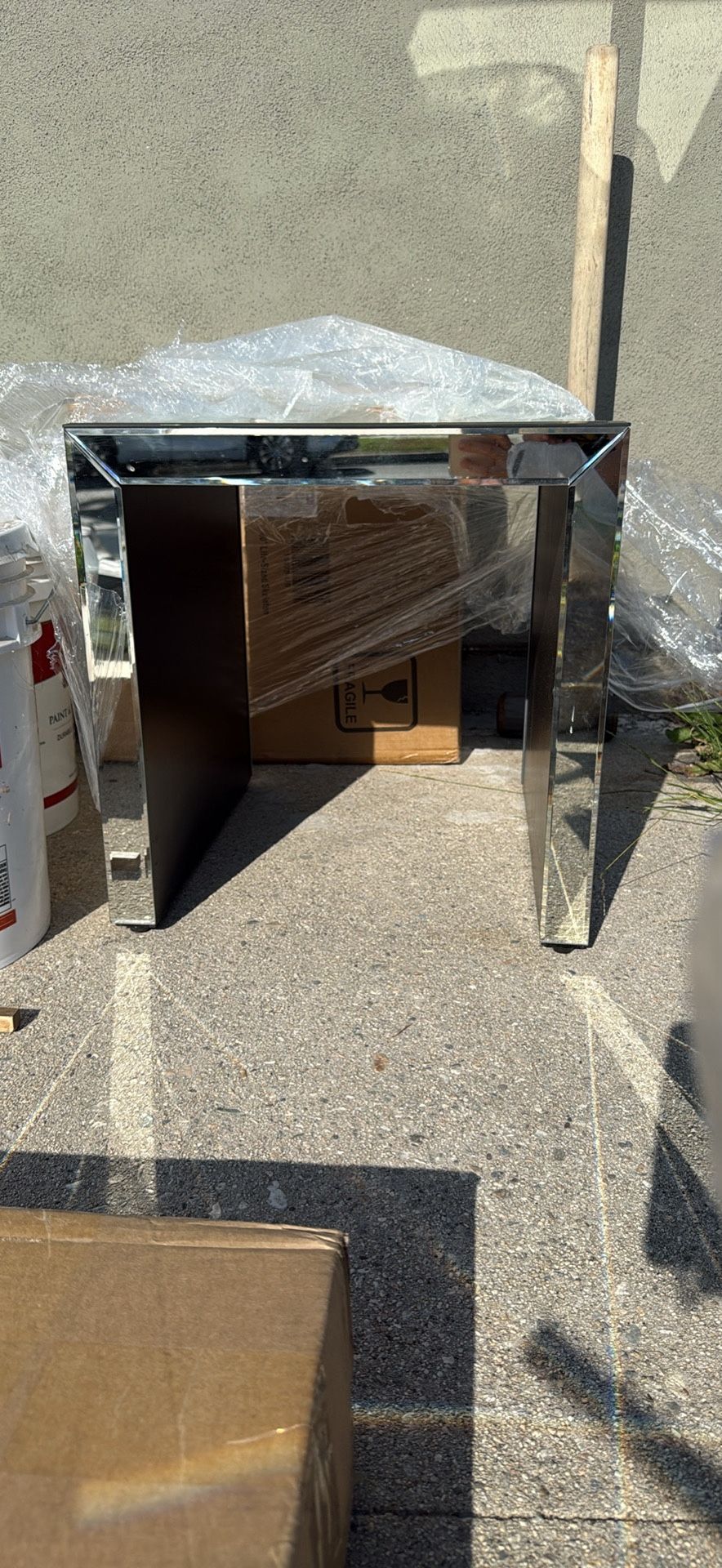 Mirrored side table