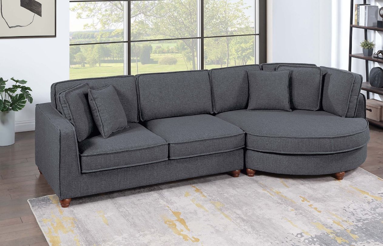2-Piece Sectional Set XL RAF Chaise + LAF Sofa + 4 Accent Pillows