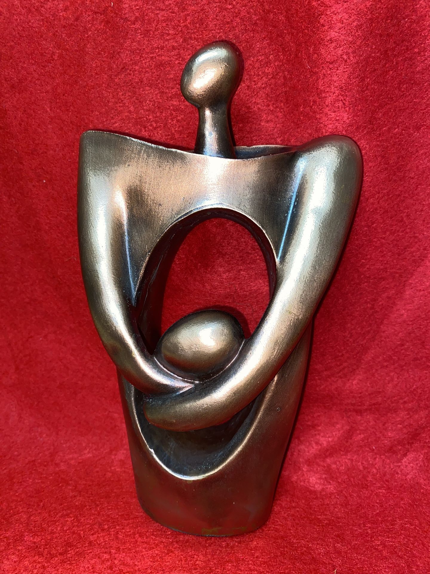 Vintage 8 Inch Copper Plated Alabaster Greek Modern Design Statue Imported From Greece (Read Description)