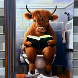 Highland Cow / Knowledge Is Power Image On Aluminum Canvas