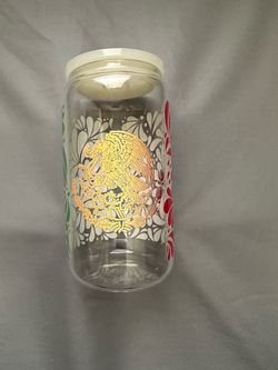 Mexico Bandera Talavera 16oz Glass Cup
