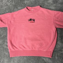 Stussy Supreme kids  pink sweatshirt(3-4Y)
