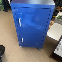 Royal Blue 2 Drawer Locker Room Storage On Wheels 