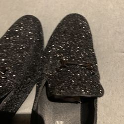 Black Glittery  Men Shoes