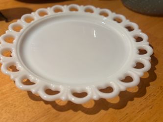 Milk Glass Lace Edge Plate