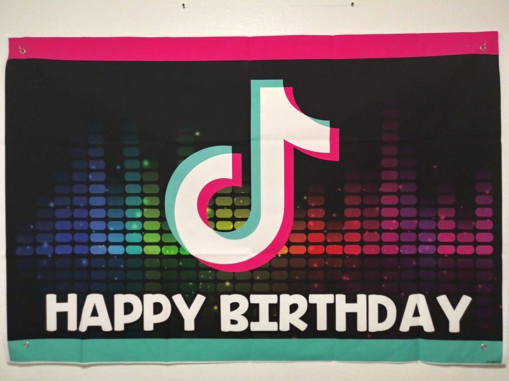 Tik Tok Happy Birthday Banner
