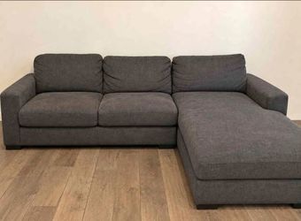 Gray Fabric Sectional Sofa with Chaise