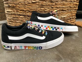 Pride Vans Black Canvas Shoes Women’s 8