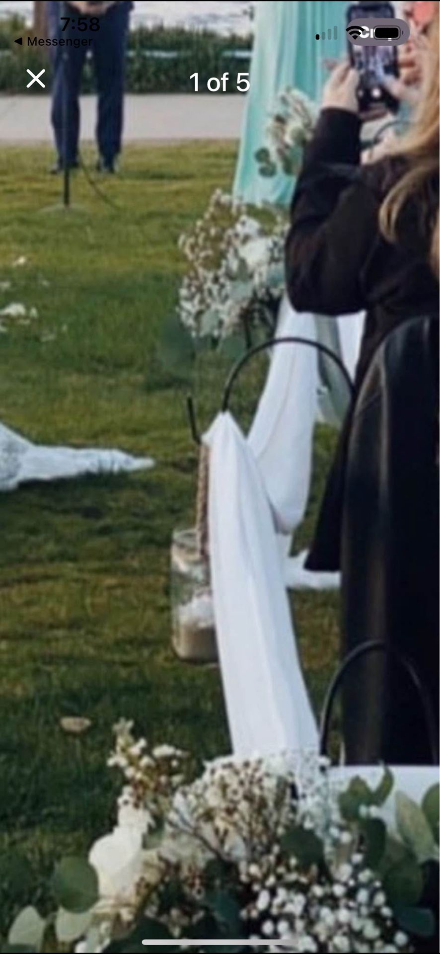 Shepard Hooks And Hanging Mason Jars For Wedding Aisle