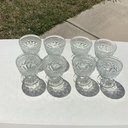 Vintage Dessert Sherbet Ice Cream Glass dish bowl fluted stemmed Set of 8