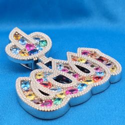 Moissanite Fancy Cut Color Allah Pendant 