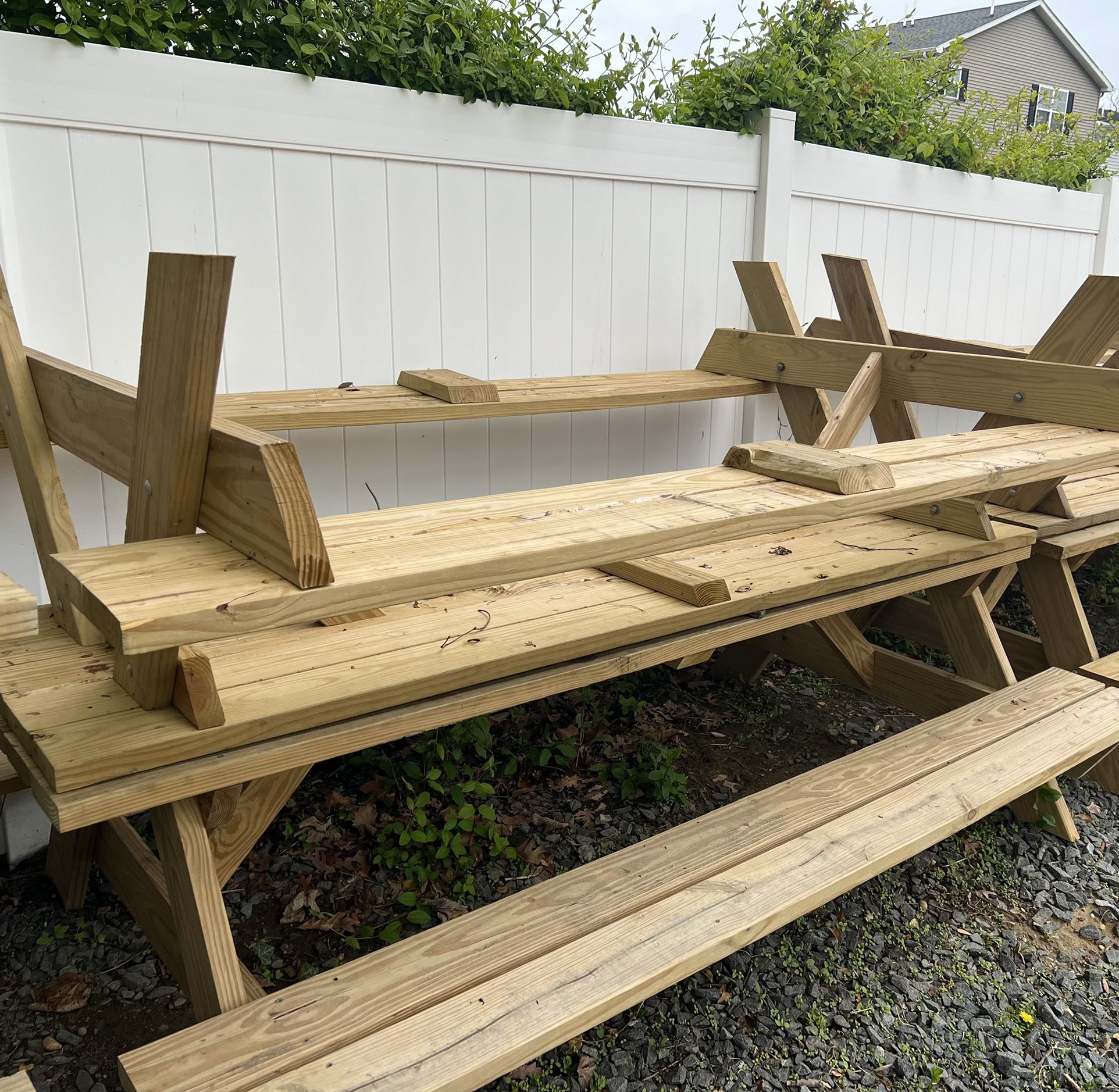Large Heavy duty Wooden Picnic Tables $250 Each OBO