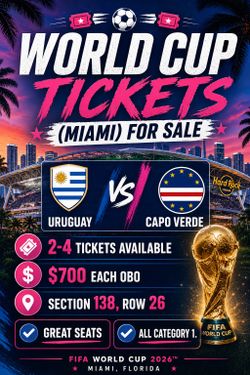 Uruguay vs Capo Verde World Cup (Miami)