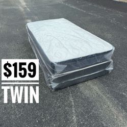 New Twin Size Mattress And Box Spring Set // We Offer  🚚