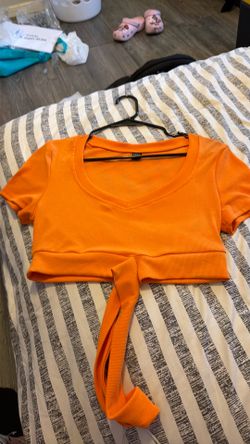 Orange crop top