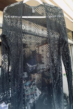 Black Mesh Cardigan