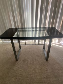 Desk, Tempered Glass and metal