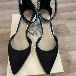 Bagley Mischka Heel Evening Pumps (Black with rhinestones)