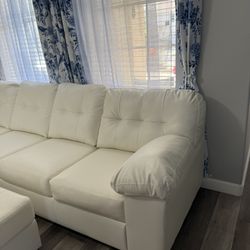 White Faux Leather Couch