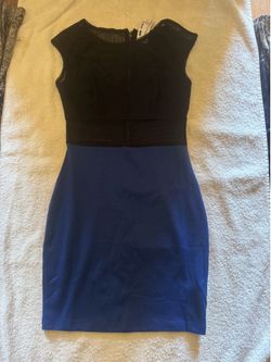 Black and blue dress