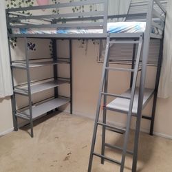 Twin Size Loft Bed & Mattress 