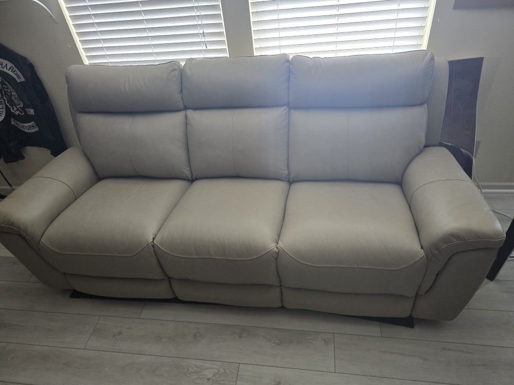 Powered Leather Couch & Love Seat