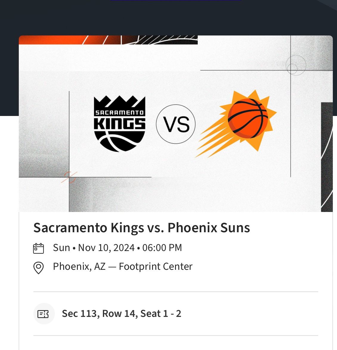 Suns Vs Kings Lower Level