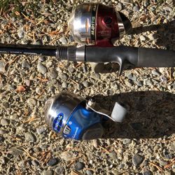 Newer Fishing Pole And 2 Fishing Reels