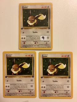 1st Edition Eevee Pokémon Team Rocket Near Mint, $9 each