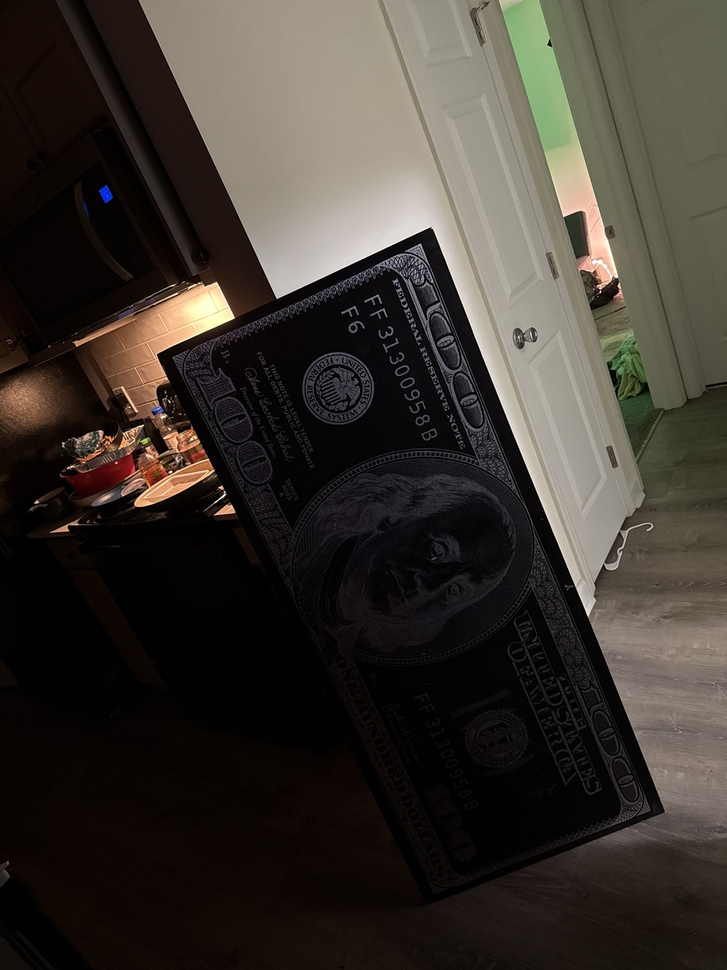 Huge Stainless Steel 100 Bill