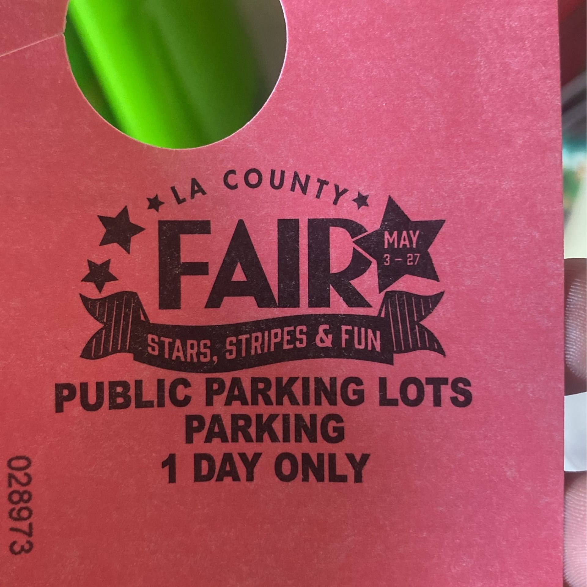 LA COUNTY FAIR 2024 Parking Ticket