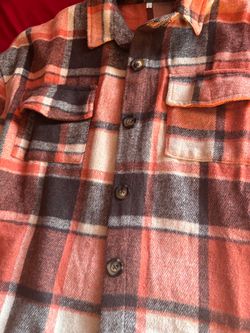Plaid Flannel Button-Up Shirt new Autumn / Winter