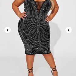 Black Sequence Dress NEW Size 2X