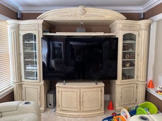Solid Wood Entertainment Center Wall Unit