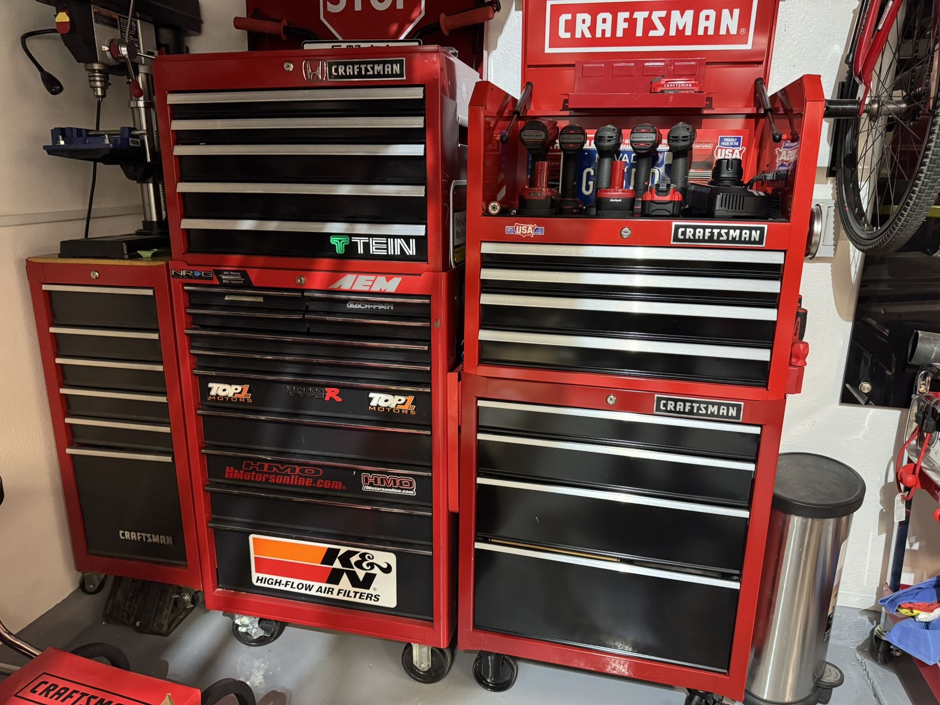 Tool boxes And carts.