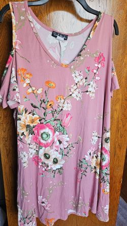 Pink Cold-Shoulder Cut Dress