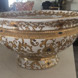 Vintage Oriental Accent Porcelain Bowl