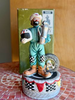 HAND SIGNED Emmett Kelly Jr Flambro Music Box 9409 Mint in Box Autographed 1998