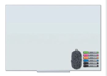 Glass Dry Erase Board with Markers and Eraser