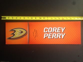 Autographed Corey Perry Anaheim Ducks Name Board